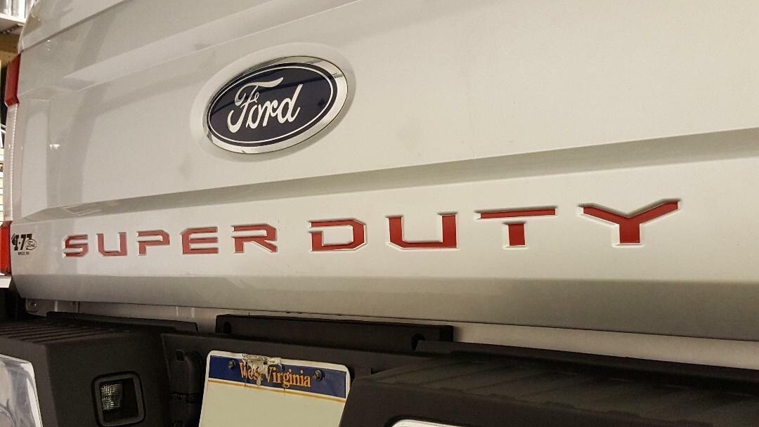 RED Tailgate Insert Letter Decal Vinyl for Ford F-250 F-350 Super Duty 2017-2021