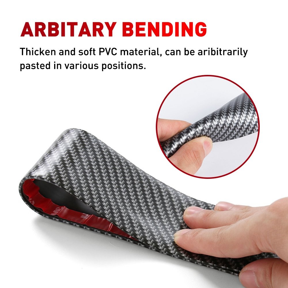 AUXITO Carbon Fiber Vinyl Car Door Sill Scuff Cover Plate Sticker Protector EOA