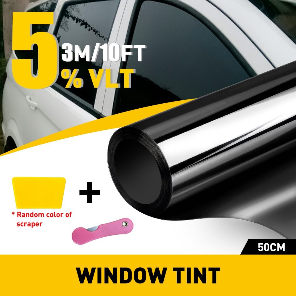 US 10′ Uncut Roll Window Tint Film 5% VLT 15% 25% 35% Car Home Office Glass Tool
