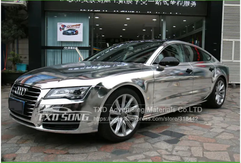 New Silver Mirror Chrome Wrap Film High Stretchable Vinyl Decal 10/20/30x152cm