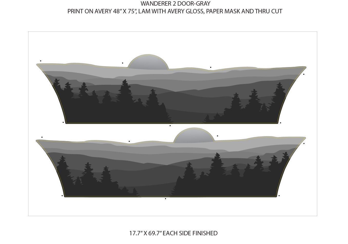 Ford Bronco Full Size Stripes WANDERER Side Decals Door Body Vinyl Graphics