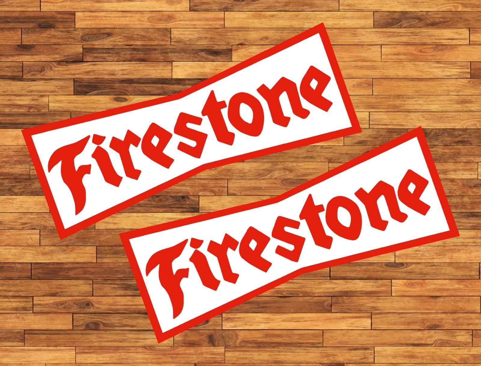 Firestone Racing Water Proof UV Safe Glossy Vinyl Decals / Stickers x2