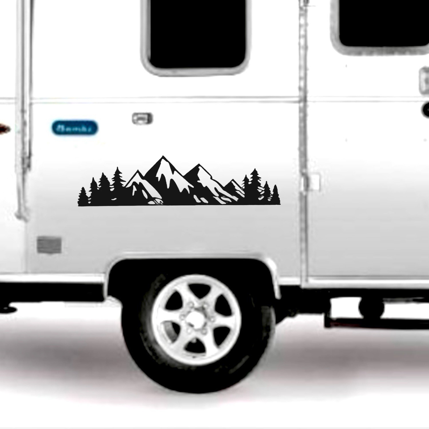 MOUNTAIN RANGE TREE LANDSCAPE SCENE Vinyl Decal -Sticker for Car Jeep Truck