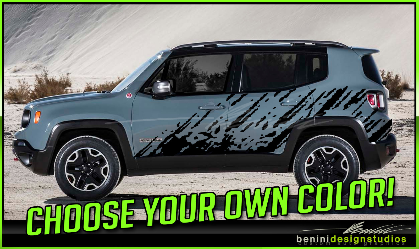 Mud Splash Graphic Vinyl Decals Universal – FITS 2015 and up Jeep Renegade