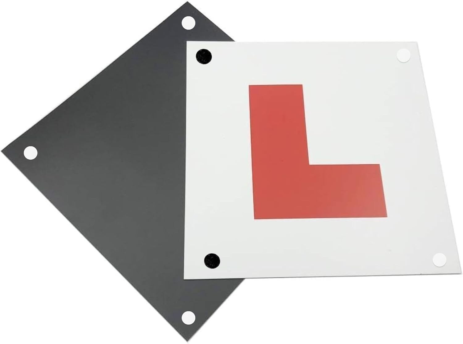 2x Fully Magnetic Learner Driving L Plates 8 Suction Cups Car, Van, Bus Plate