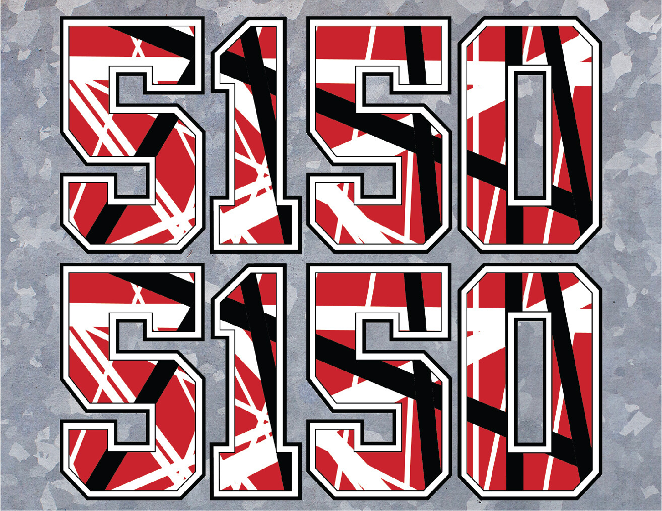 2x .875″ tall 5150 Frankenstien Frankenstrat EVH Stripe Car Guitar Decal Tribute