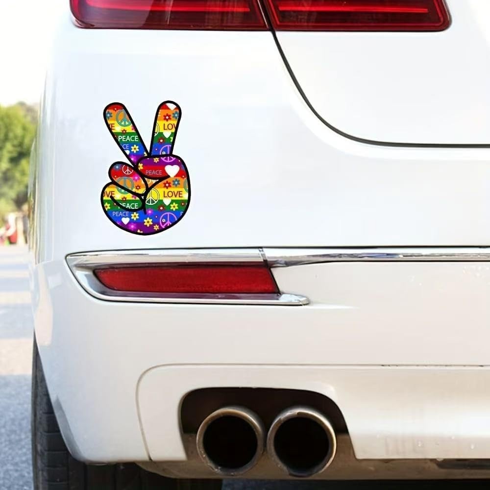 2× 2D Color Fingers Vinyl Decals – 7″x4.5″, Waterproof PVC Stickers
