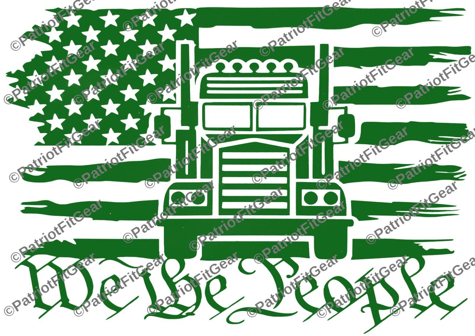 American Trucker,We The People,Trucker Life,Trucking,Rig,Semi Truck,Vinyl Decal