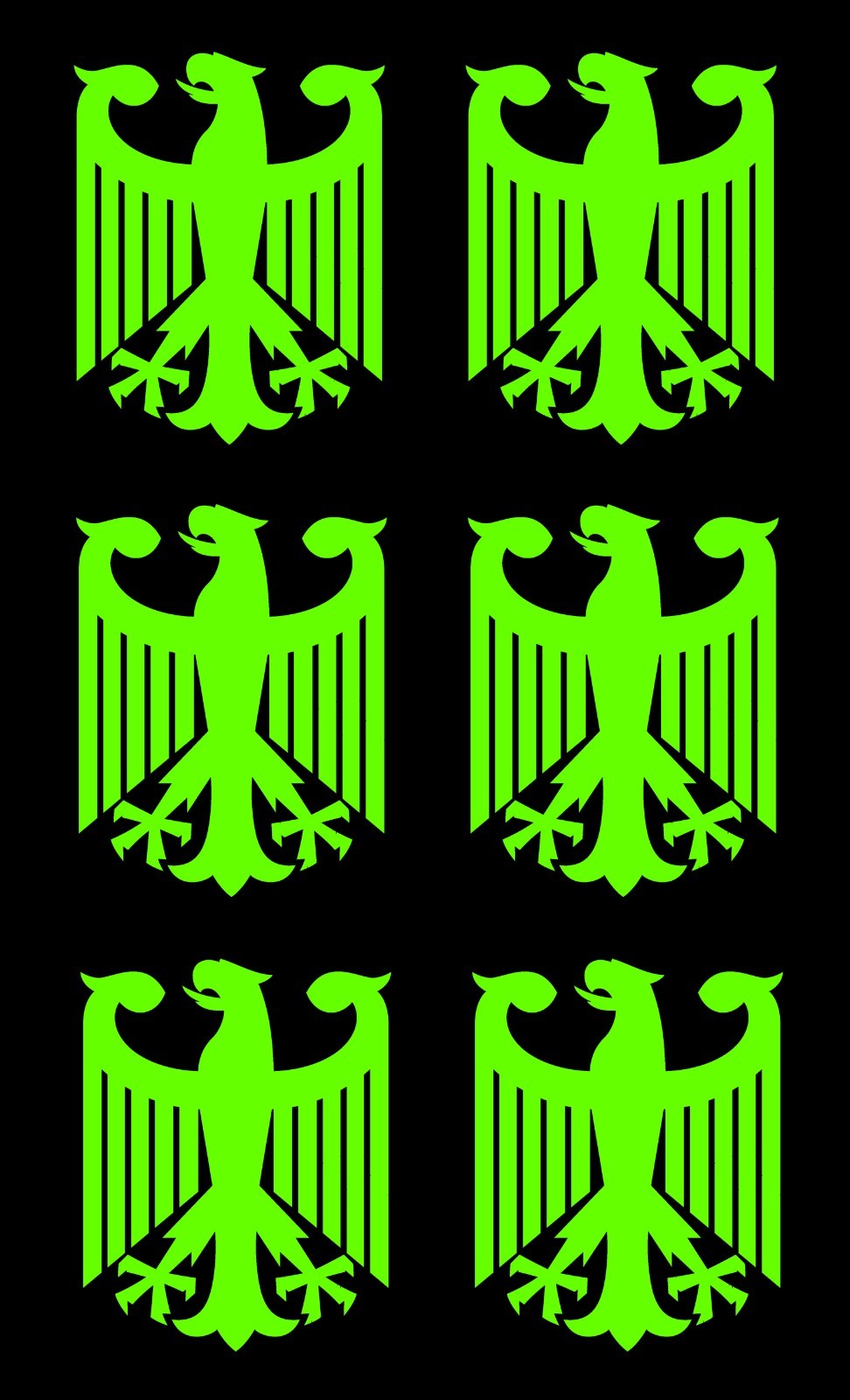 Set of 6 German Eagle Germany Flag Vinyl Decal Sticker Lot Pack