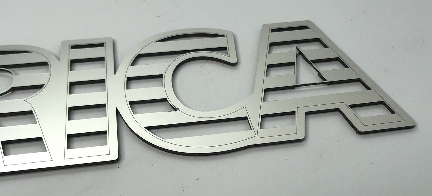 Stainless Steel “MERICA” Adhesive Emblem Decal for Cars & Trucks (Polished)