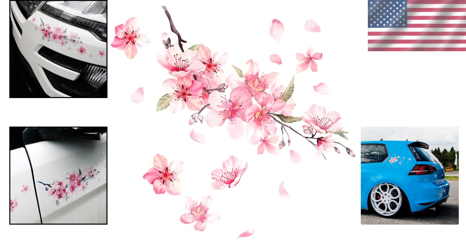 Chic Pink Cherry Blossom Bumper Sticker – Fade-Resistant Vinyl for Cars & Bikes