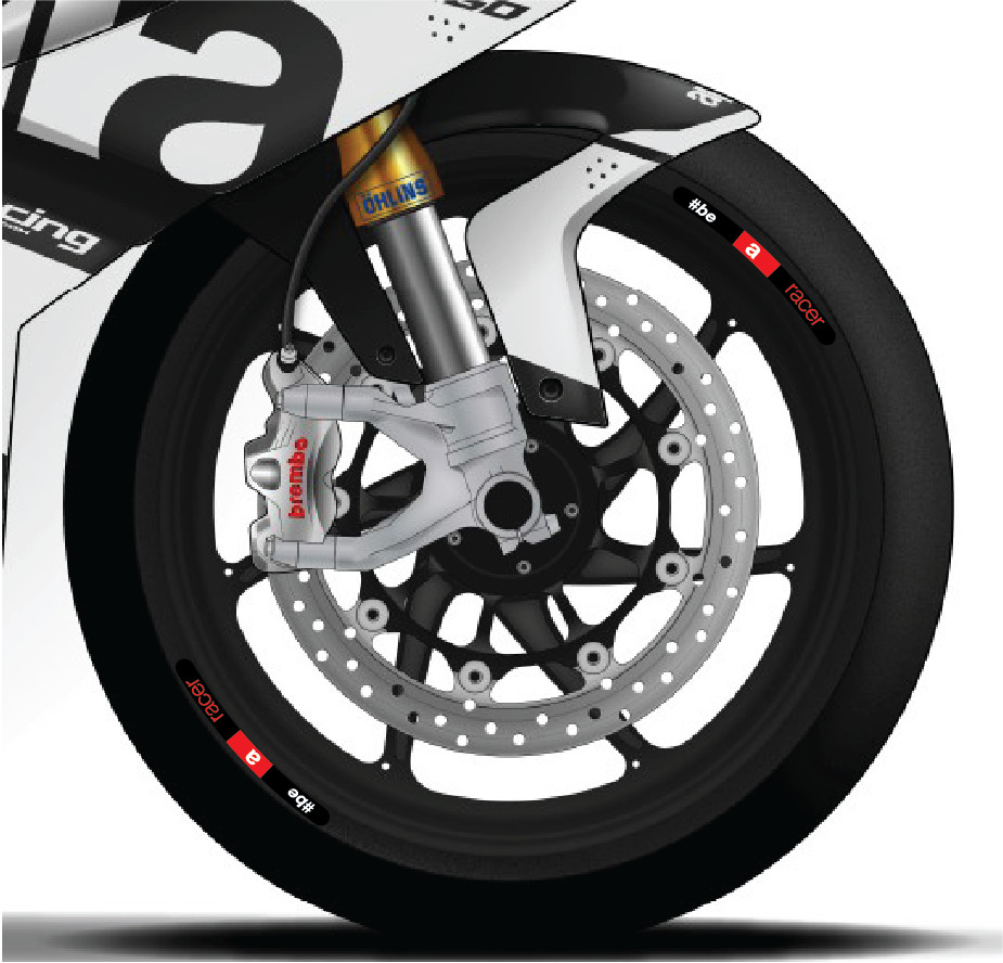 8Pcs Aprilia RS 660 “Be A Racer” Wheel Rim Sticker Decal Set