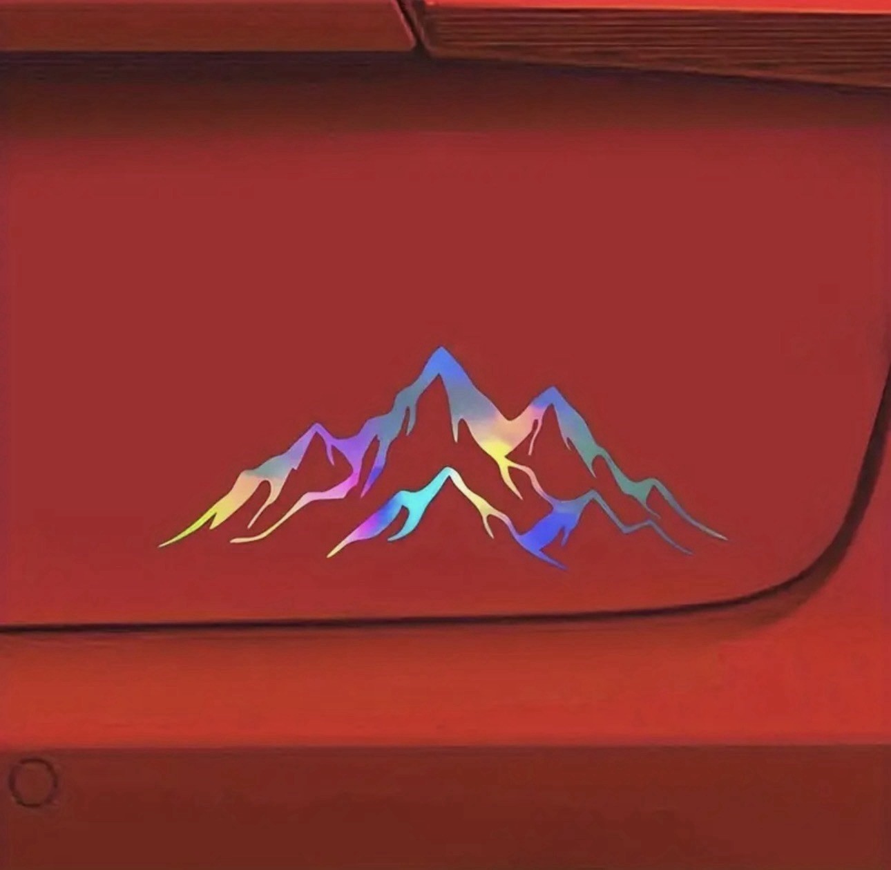REFLECTIVE HOLOGRAPHIC MOUNTAINS OUTDOORS CAMPING 7” INCH Vinyl Decal Sticker