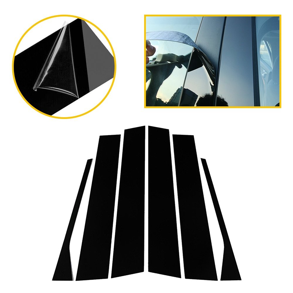 6/12Pcs Fit For MK5 Jetta VW 2006-2010 Sedan Trim Door Pillar Posts Gloss Black