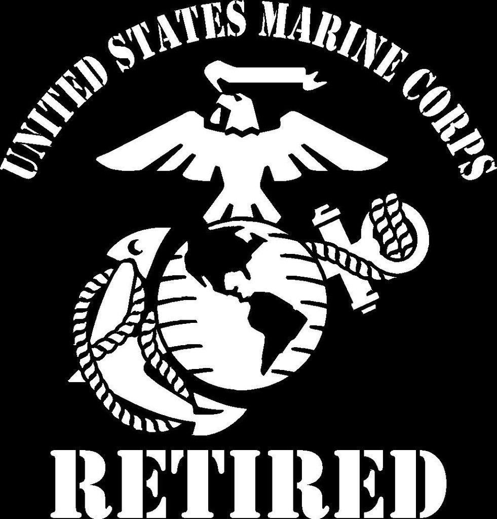 Medium US Marine Corps EGA Retired Car Truck Cut Vinyl Decal Sticker US Seller