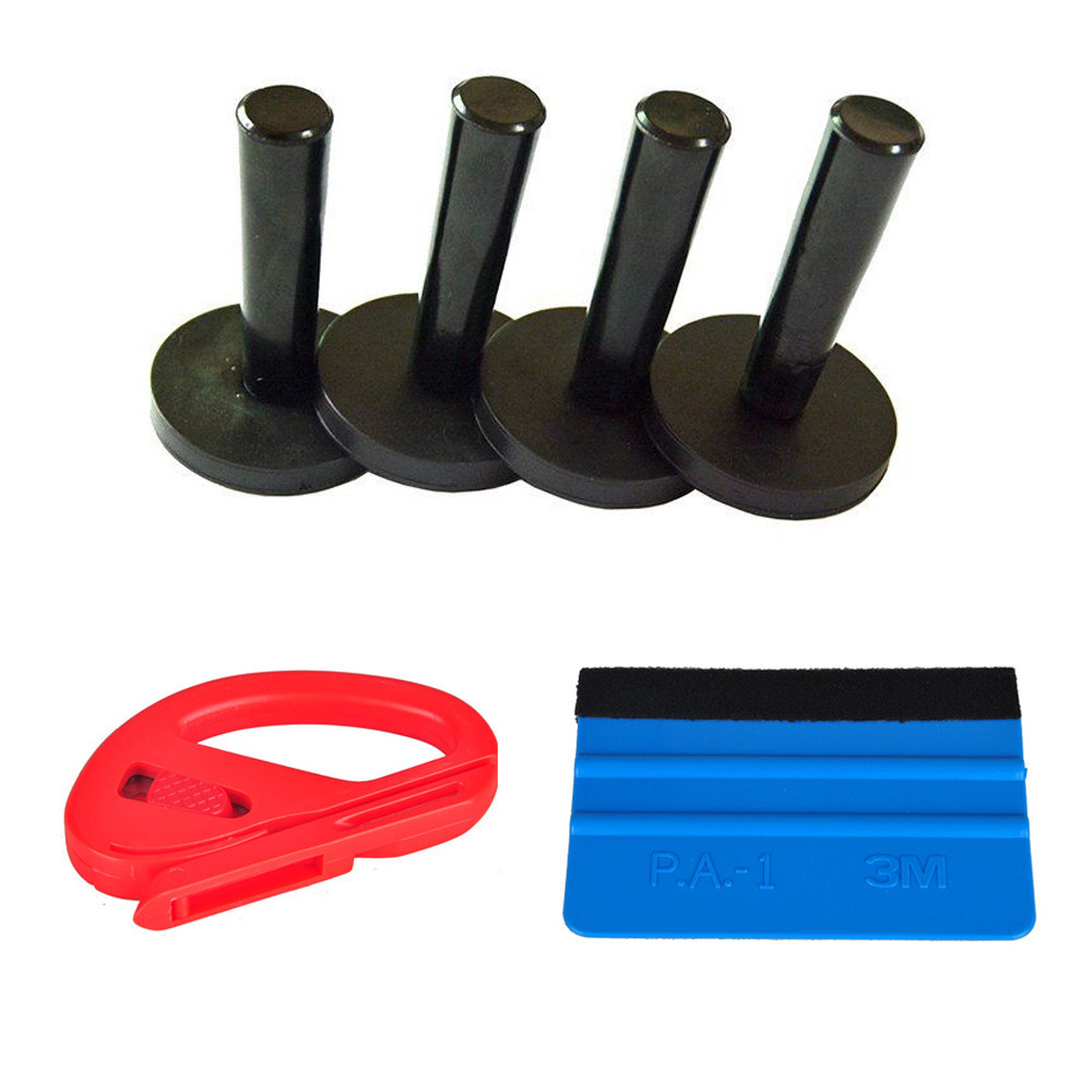 6 Auto Window Tinting Application Tools, Magnet Gripper & 4″ Suede Felt Squeegee