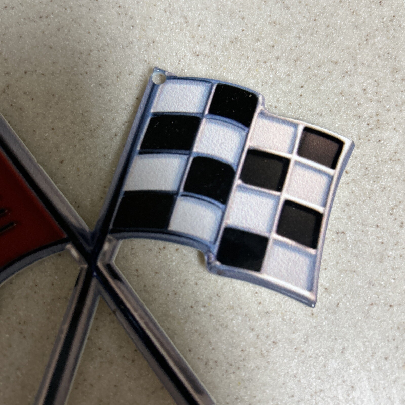 C2 Corvette Nose Crossed Flag Metal Magnet Emblem Art Size: 6″ x 4″ Tool Box