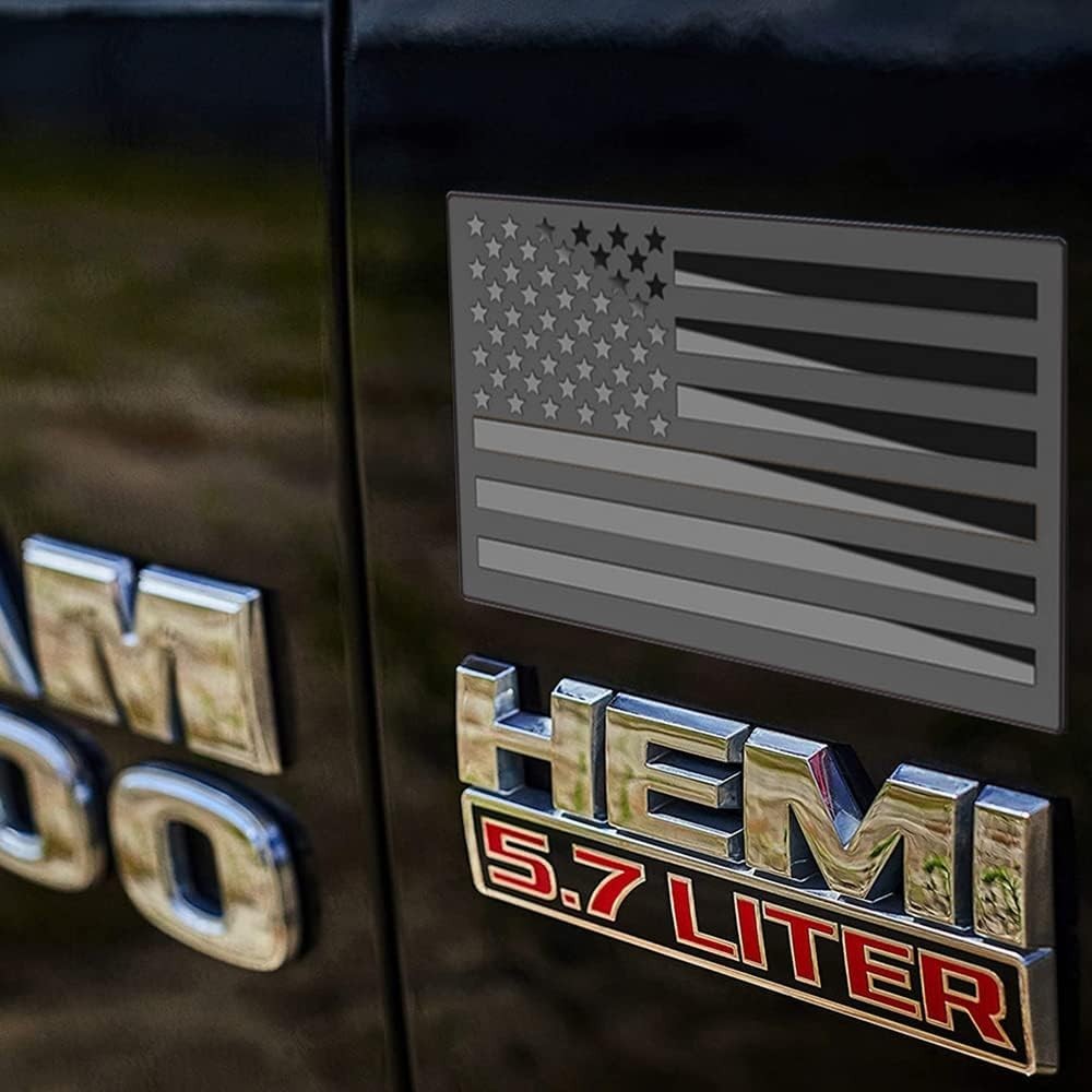 3D Metal American Flag Emblem Decal，Black American Flag Decal,for Car, Truck …