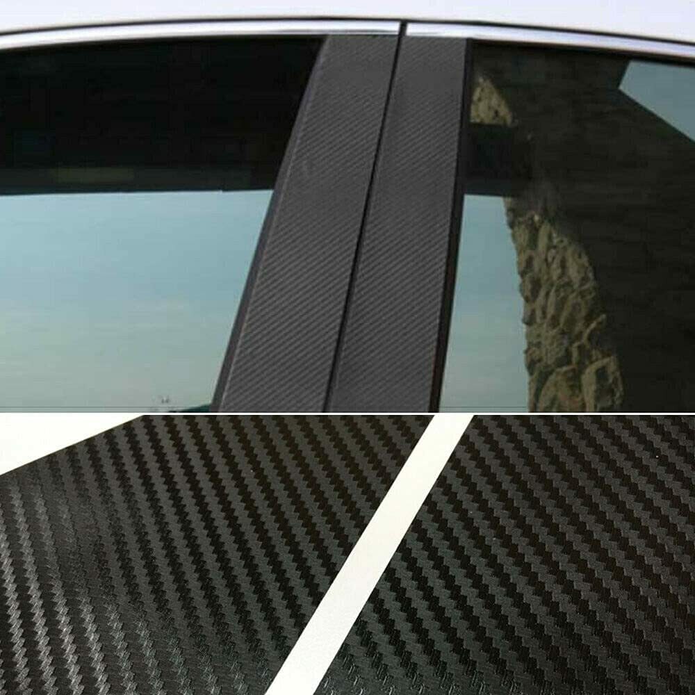 Black Carbon Fiber Car Window Pillar Post Trim Sticker For Honda Accord 2018-21