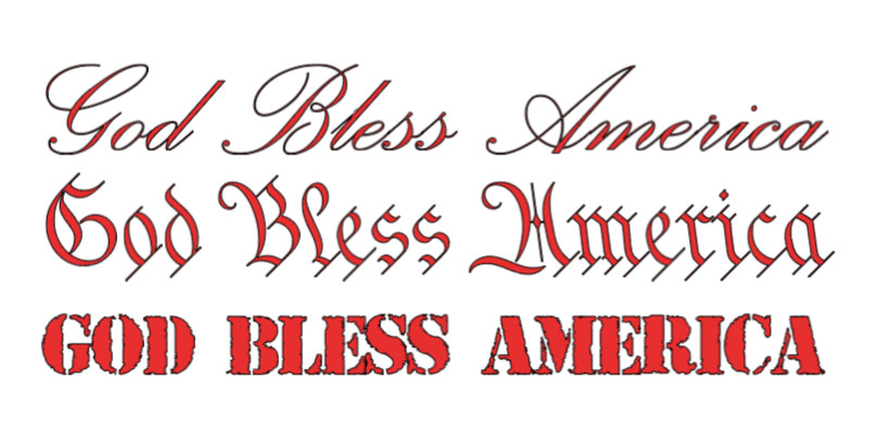 Pair God Bless America decals Patriotic vinyl Stickers USA Many Colors + Sizes