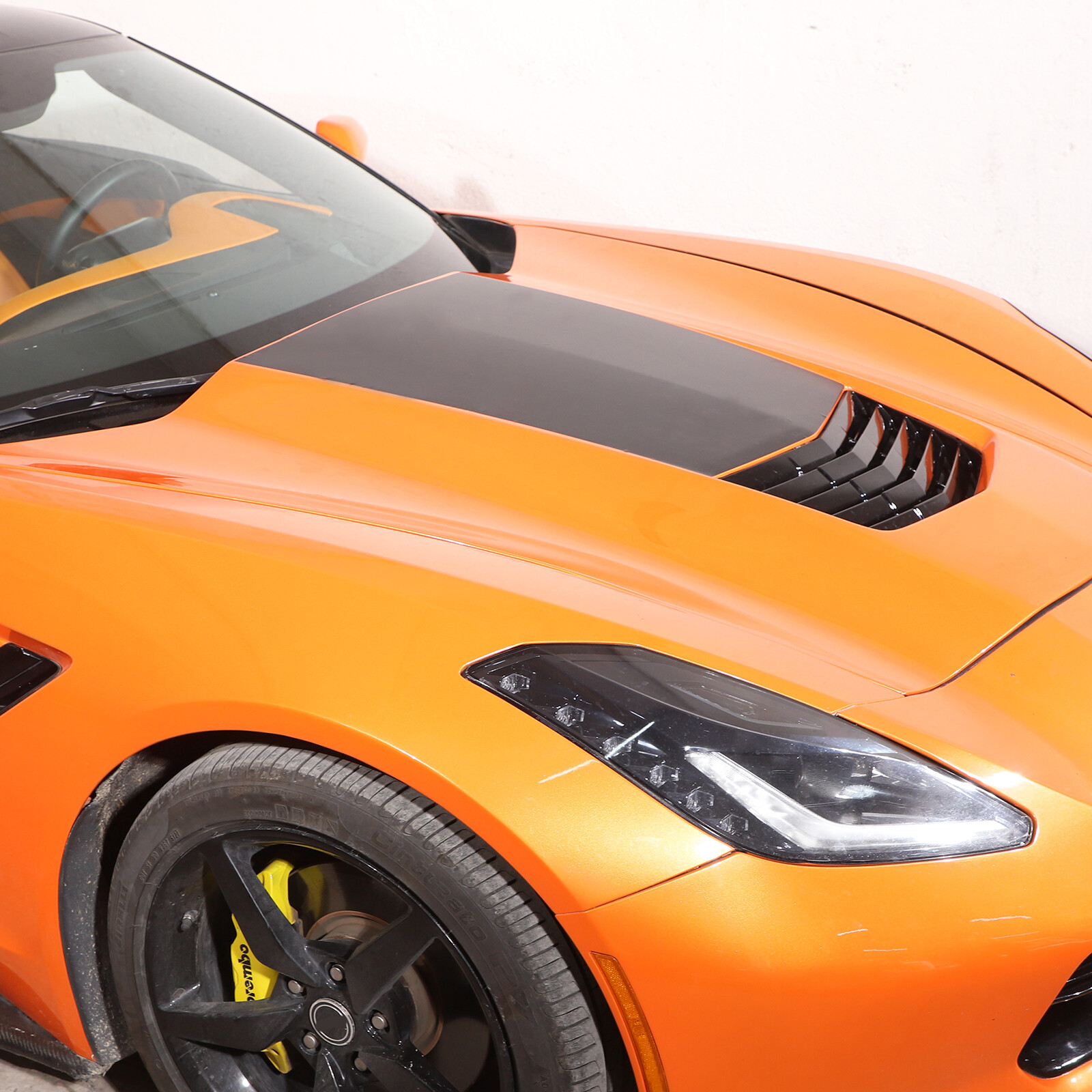 Car Front Hood Scoop Stinger Decal Vinyl For 2014-2019 Corvette C7 Stingray 1PCS