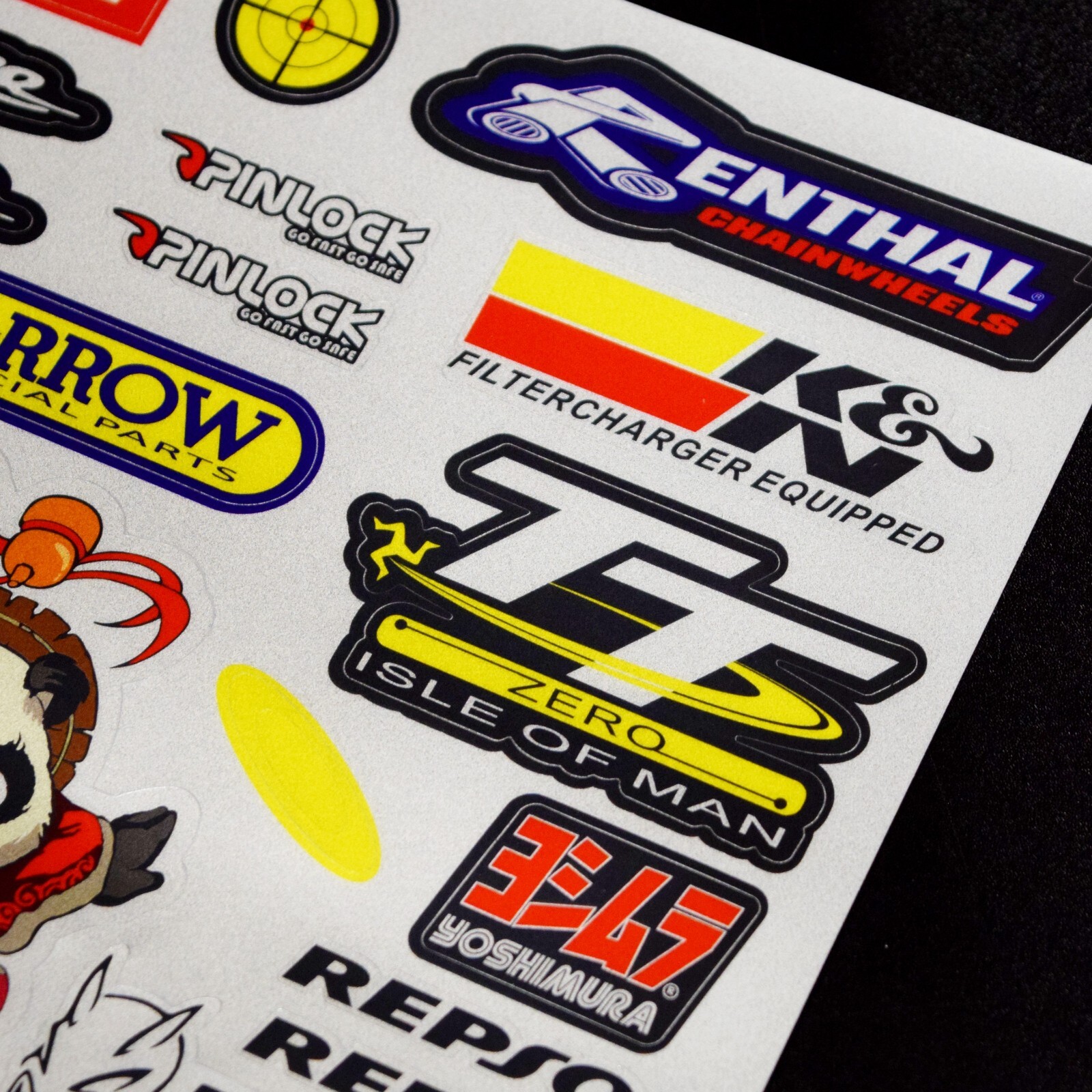 32pc 12″x10″ Reflective Sticker Decal Sheet – Motocross Dirt Bike Sponsors Logos