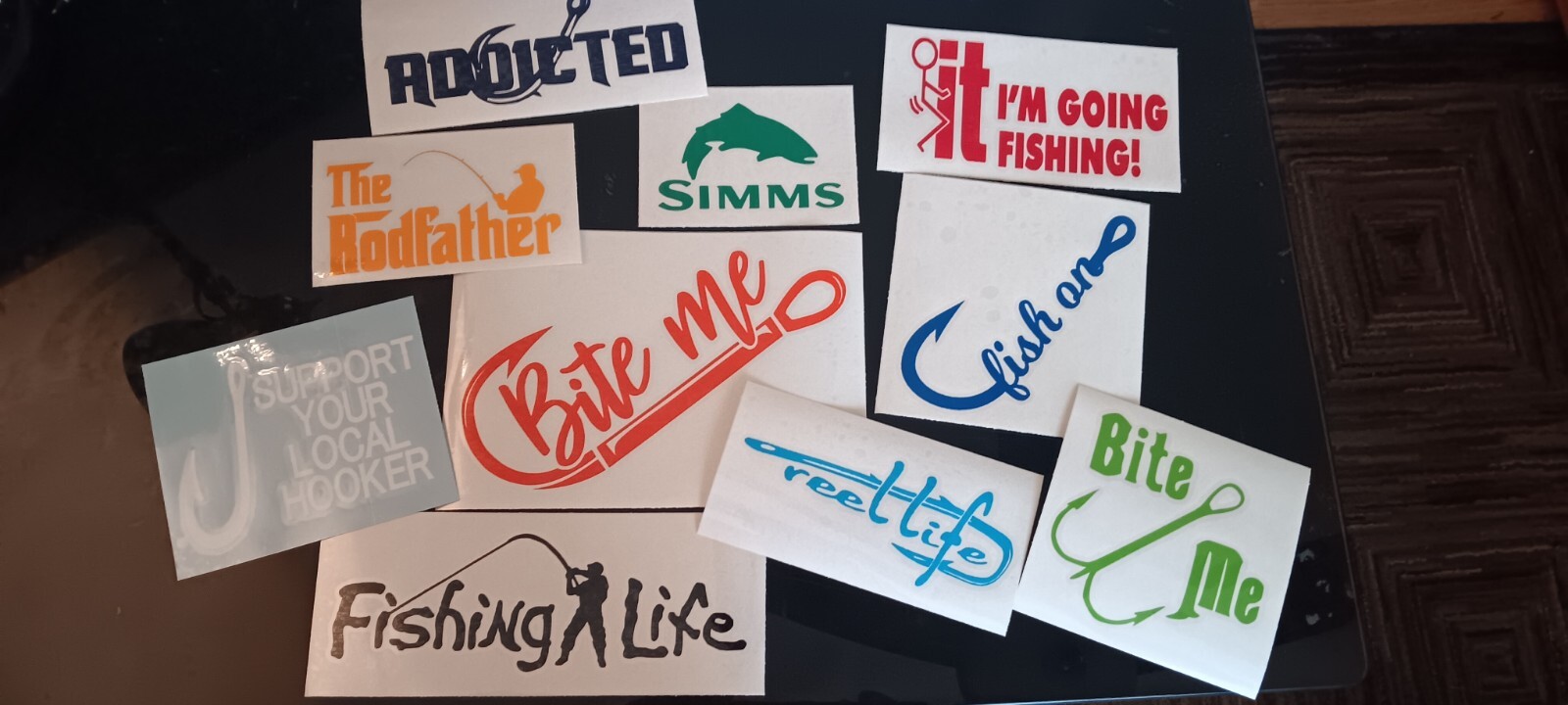 Lot of Fishing Decals 5 Or 10 Pk Boat Yeti Decal Stickers Bass Life Fish Salt