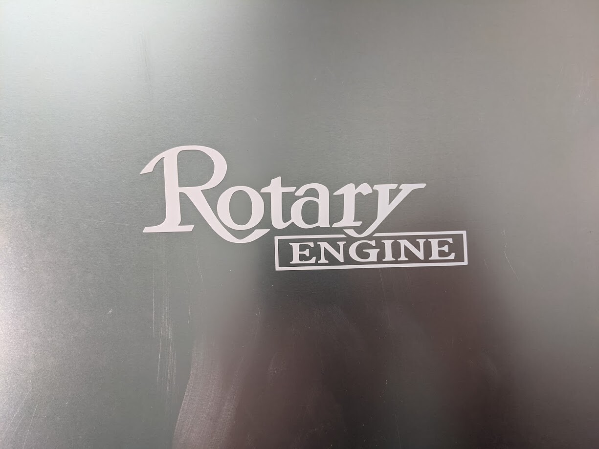 2 pack Rotary Engine Gloss White Vinyl Decal 5″ x 2″ (13cm x 5cm)