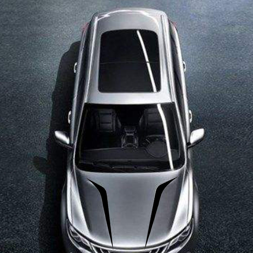 2pcs Car Front Hood Glossy Black Stickers Trim For SUV Auto Accessories Exterior