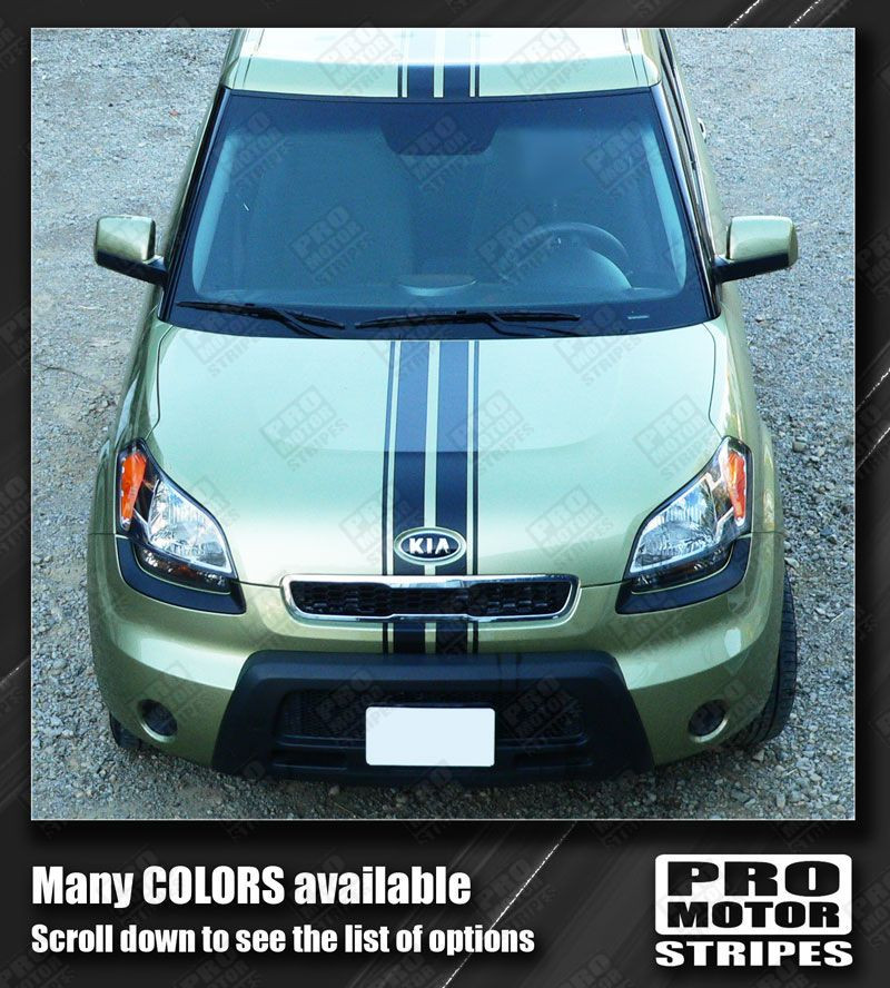 For KIA SOUL Top Narrow Center Stripes Decal 2012 2013 2014 2015 2016 2017 2018