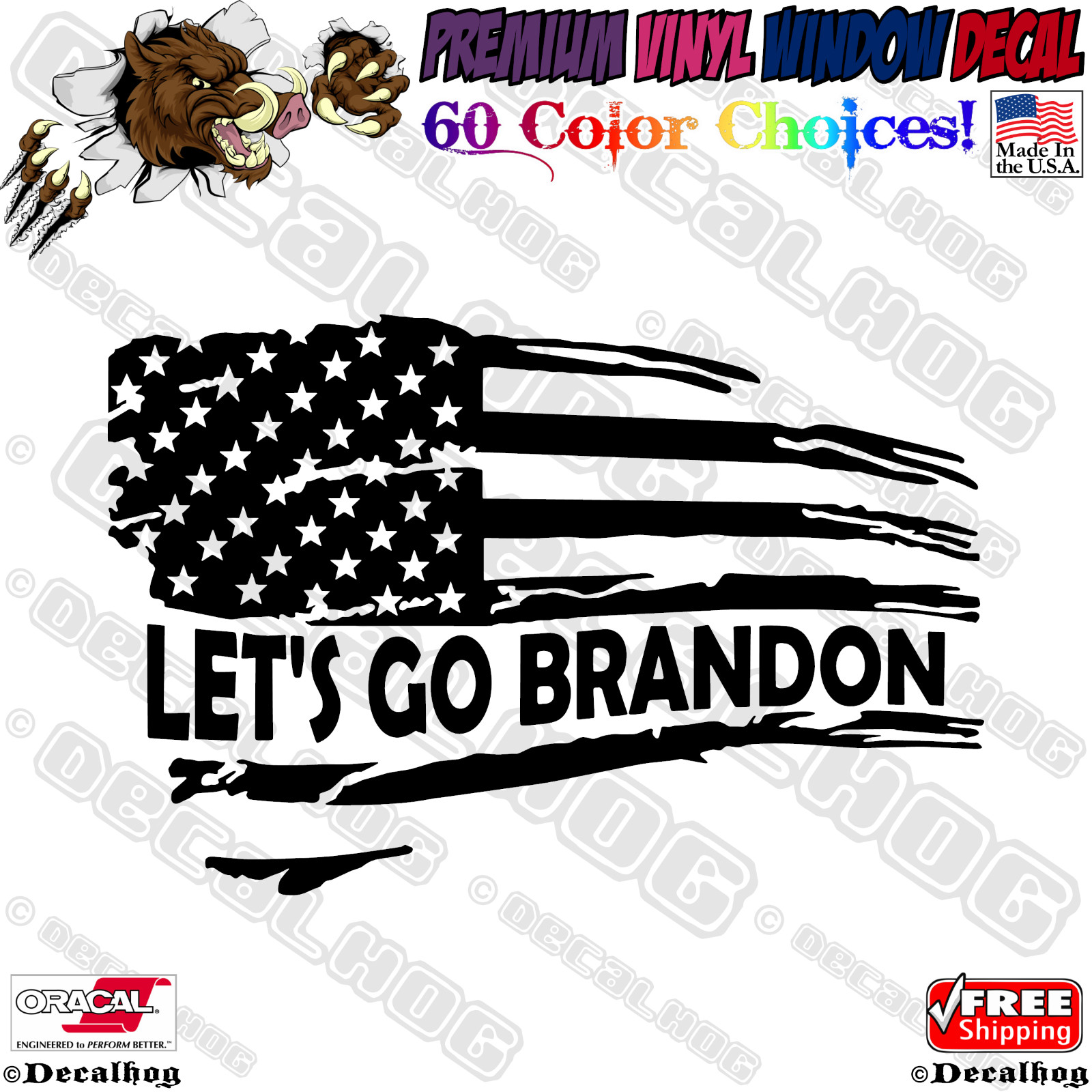 Lets Go Brandon Flag America Car Truck Window Wall Laptop Vinyl Decal Sticker.