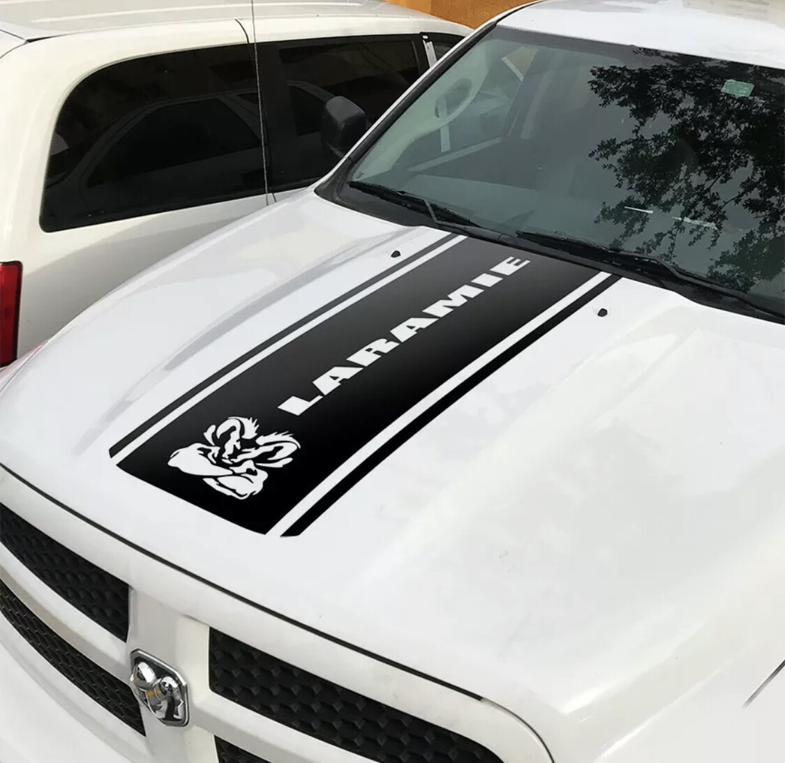 1 pcs HOOD stripe graphics vinyl hood decal sticker compatible fit 1500