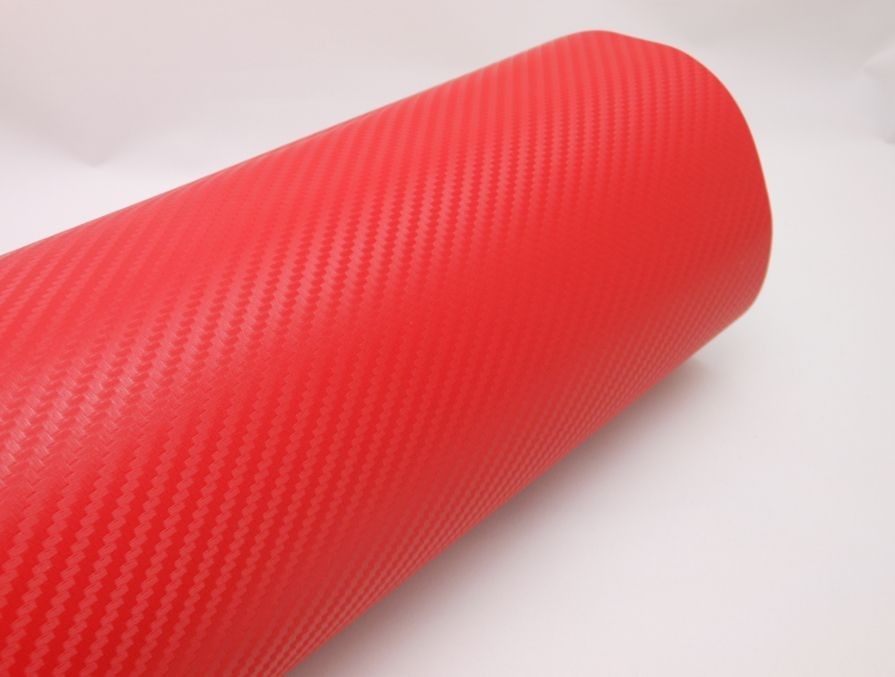24″ X 60″ CARBON FIBER VINYL WRAP RED 3D PRO GRADE BUBBLE FREE AIR RELEASE