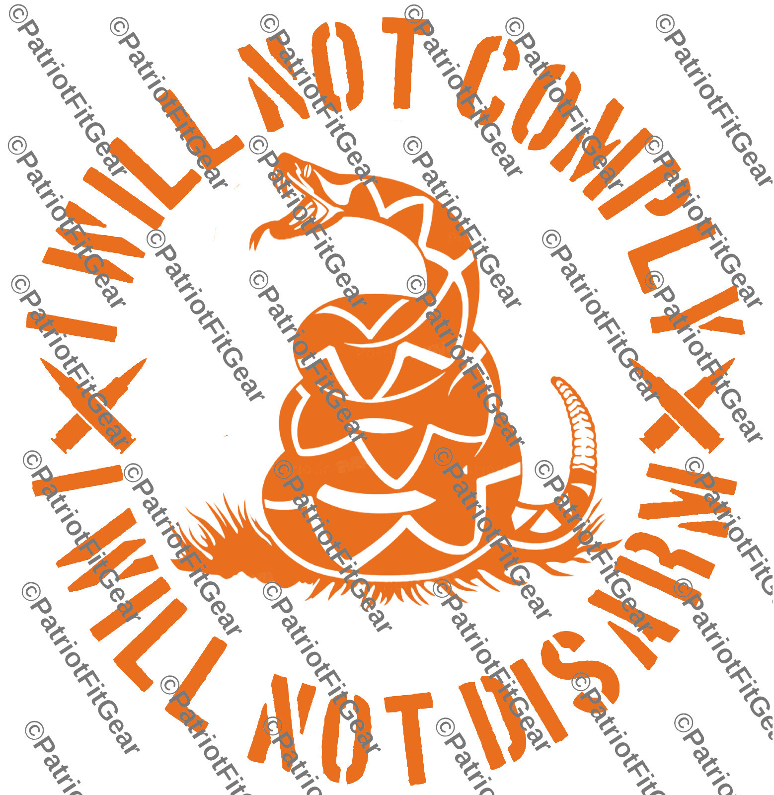 I will Not Comply,Snake,Gun Rights,We The People,Molon Labe,Custom Vinyl Decal