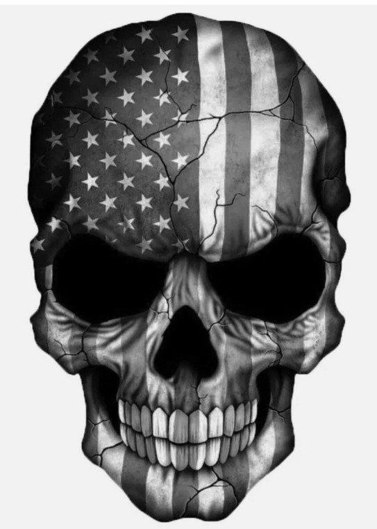 Skull American Flag Phone Sticker (2 Inch Wide) Cool Waterproof Vinyl Decal