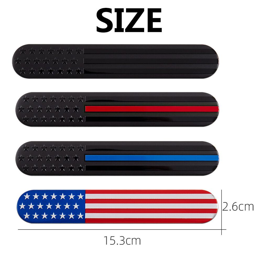 2PCS Cars Trucks 3D American Flag Emblem Metal USA Sticker Badge Decal 6 ” x 1 “