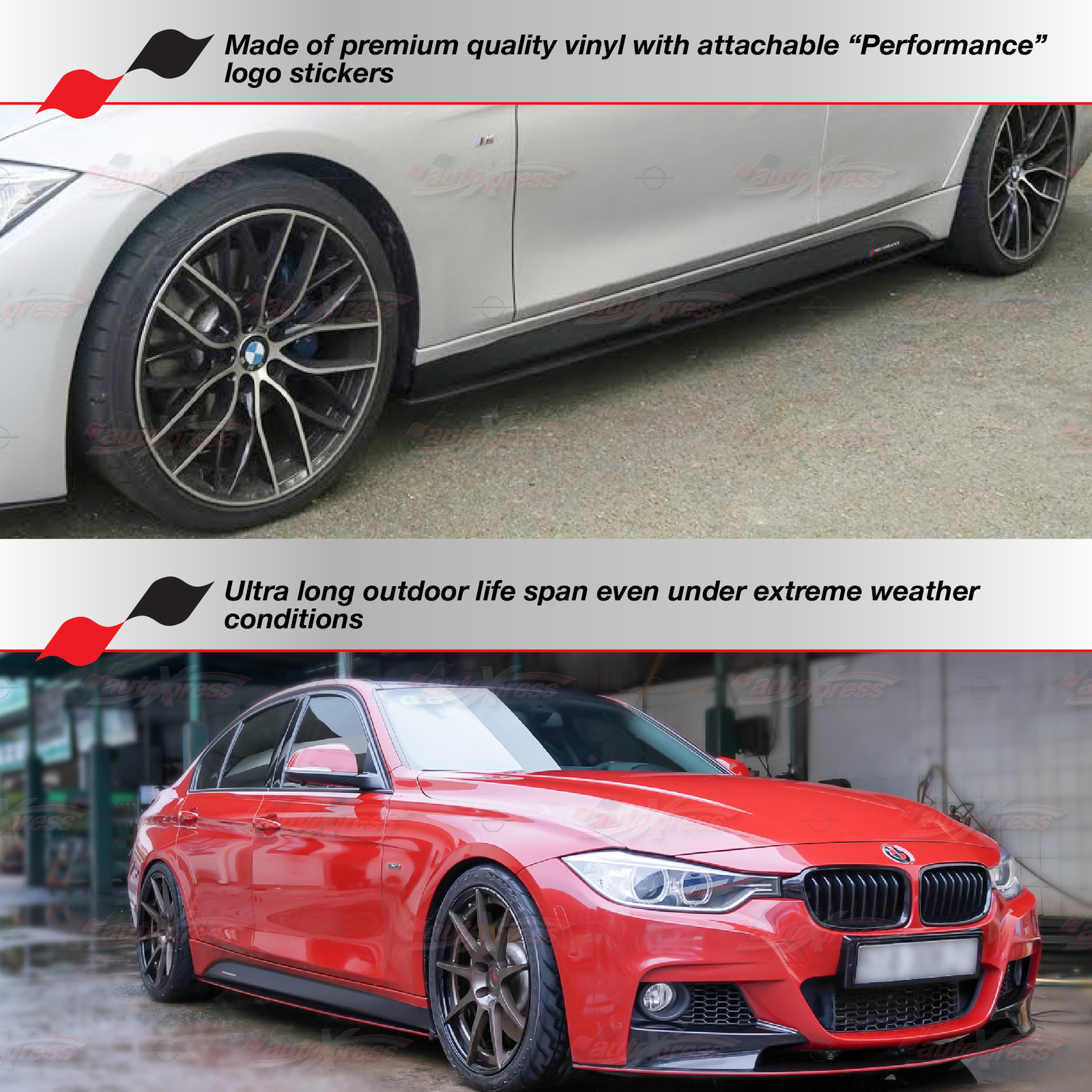 Fits BMW F30 F31 F34 3 Series Sport DIY Side Skirt Stickers Vinyl Decals Stripes