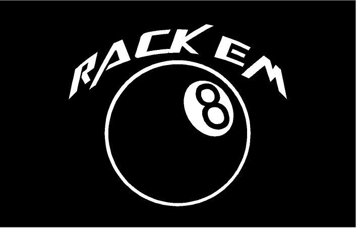 Rackem 8 Ball Sticker 5×6 inches