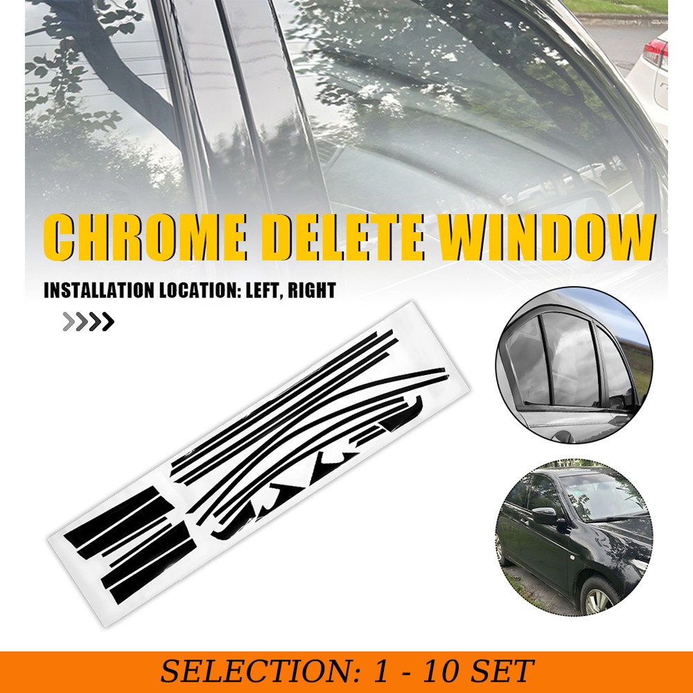 1-10Set Precut Gloss Black Tint Vinyl Window Trim For Honda Accord Sedan 2008-12