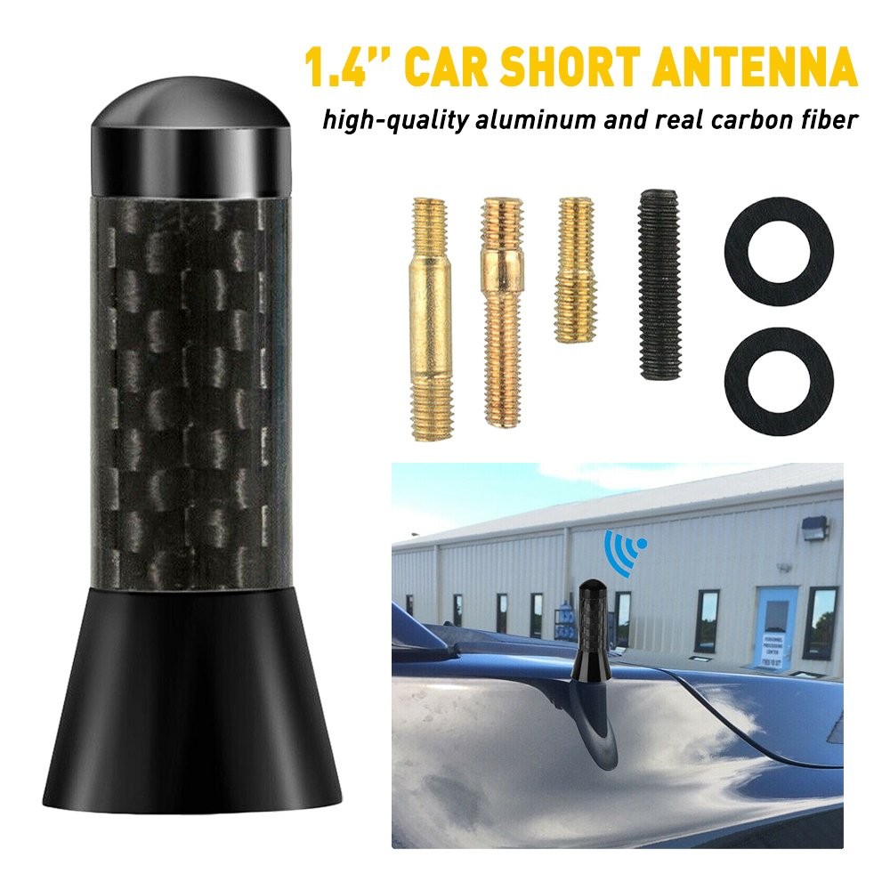 UNIVERSAL BLACK CARBON BEE STING SHORT STUBBY CAR MAST AERIAL ANTENNA ARI Y