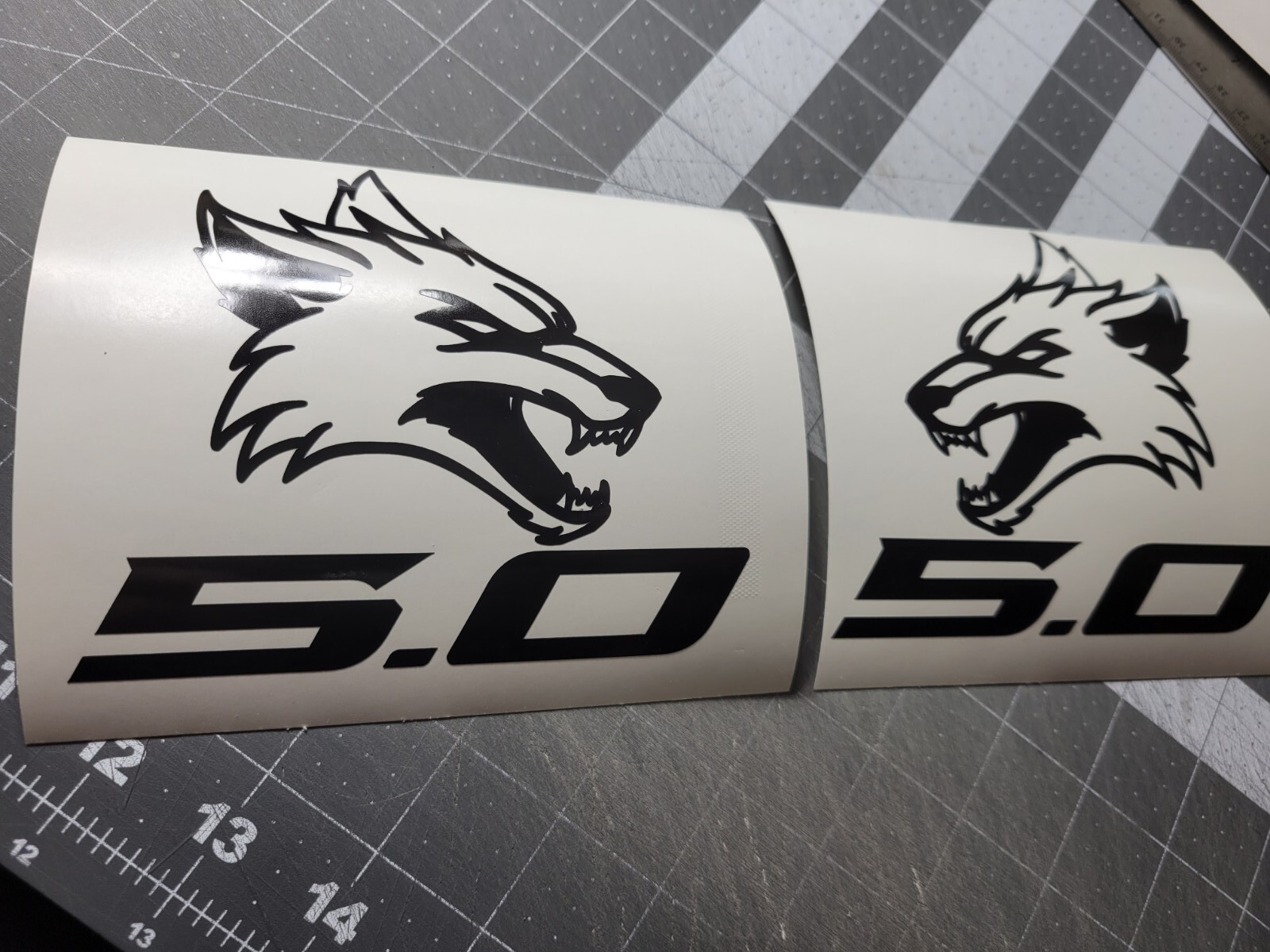 Coyote Growling 5.0 decal stickers x2 5×5 Ford Mustang 1 Set