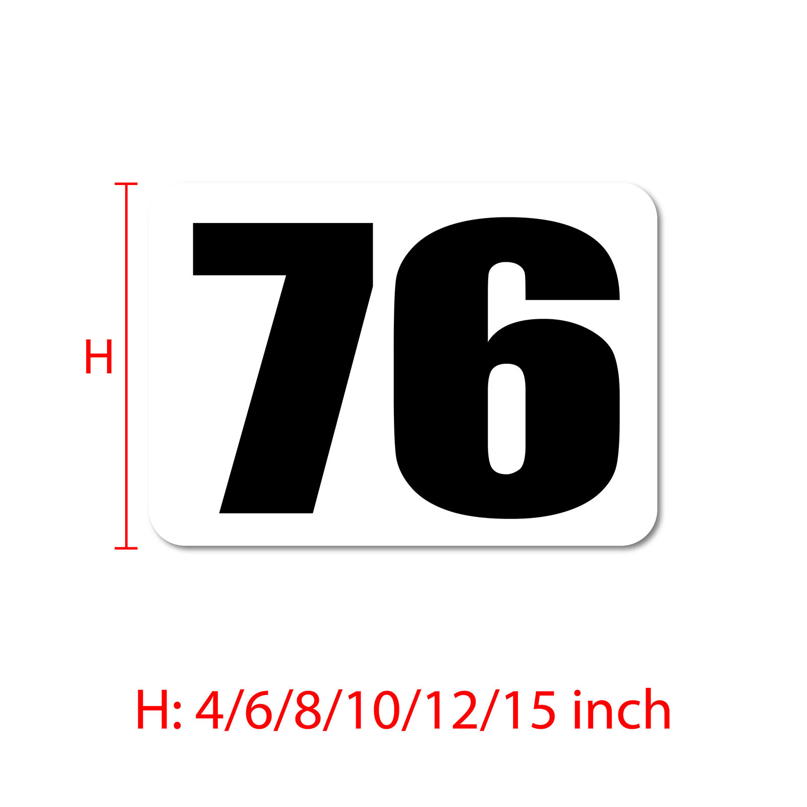 Custom Number Sticker 8″ 10″ 12″ 15″ Glossy Matte Magnet For Car Track Day WH x2