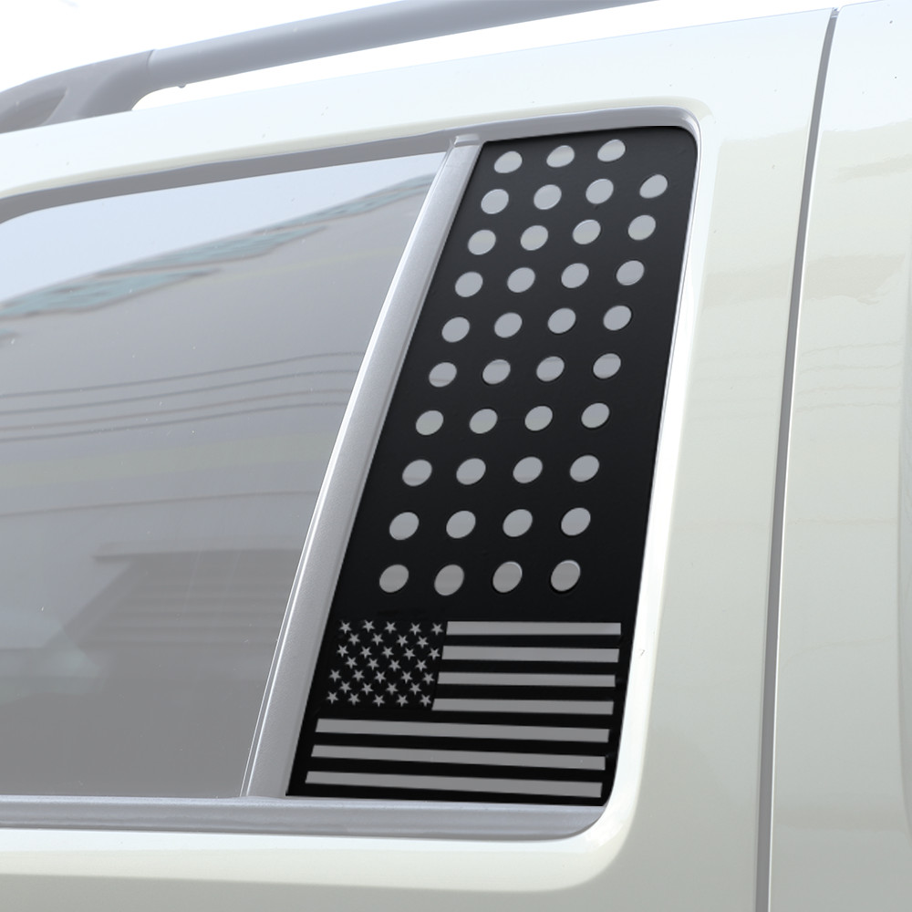 Rear Window Triangle Glass Sticker Trim Decals For Jeep Liberty 1999-2007 Black