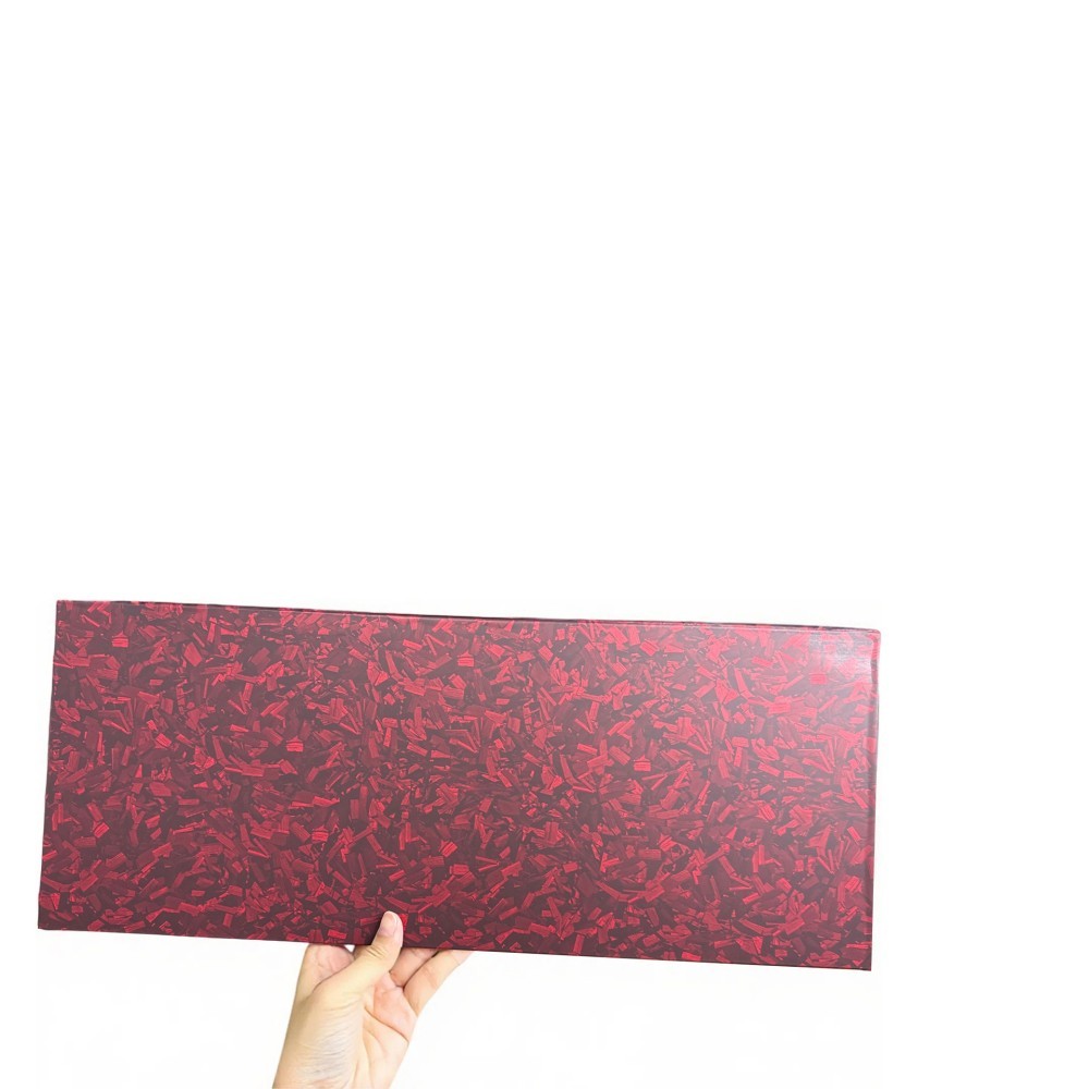 1ft x 5ft Matte Red Forged Carbon Fiber Vinyl Wrap Roll DIY Air Release Sticker