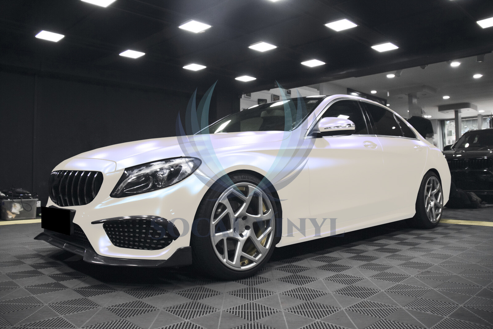 Premium Matte Pearl White To Blue Vinyl Wrap Sticker Decal Air Release Bubble