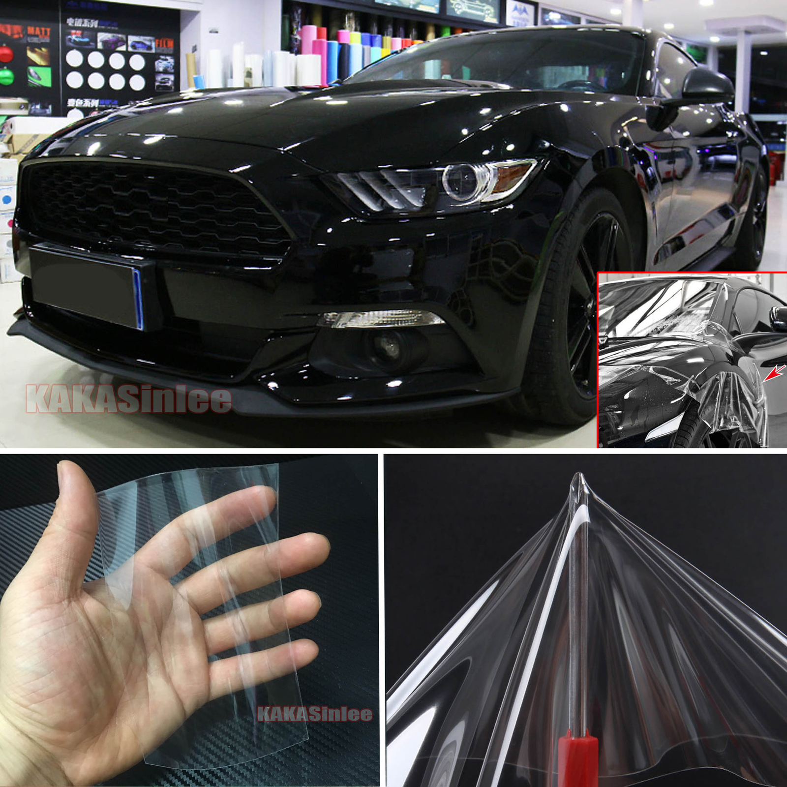 40FT Stretch Clear Protective Film Car Invisible Paint Vinyl Wrap PVC Sticker AX