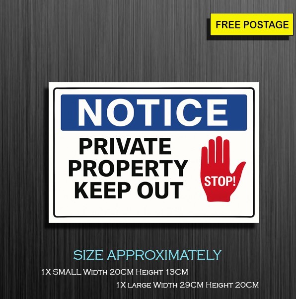 Keep Out Private Property OR Private Property Keep Out Waterproof Vinyl Sticker