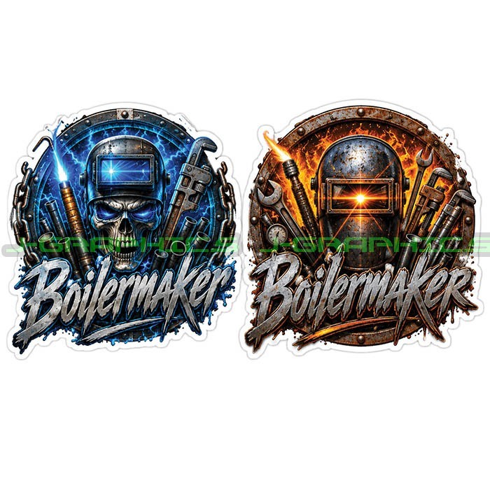 Boilermaker Skull Trade Union Blue Collar Vinyl Decal Sticker E
