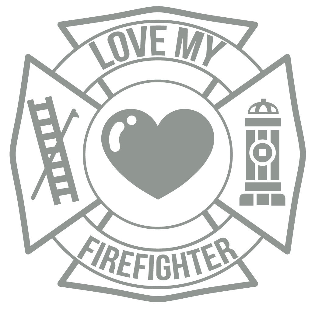 LOVE MY FIREFIGHTER MALTESE CROSS Vinyl DECAL STICKER WINDOW GLASS CAR TRUCK