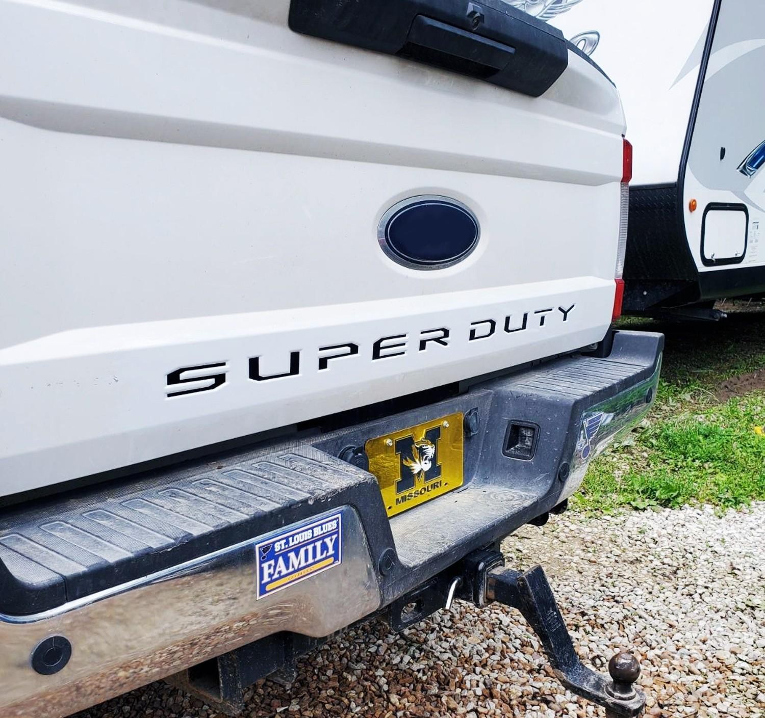 Matte Black Finish 3D Raised Tailgate Letter Pieces For 2017-19 Ford Super Duty